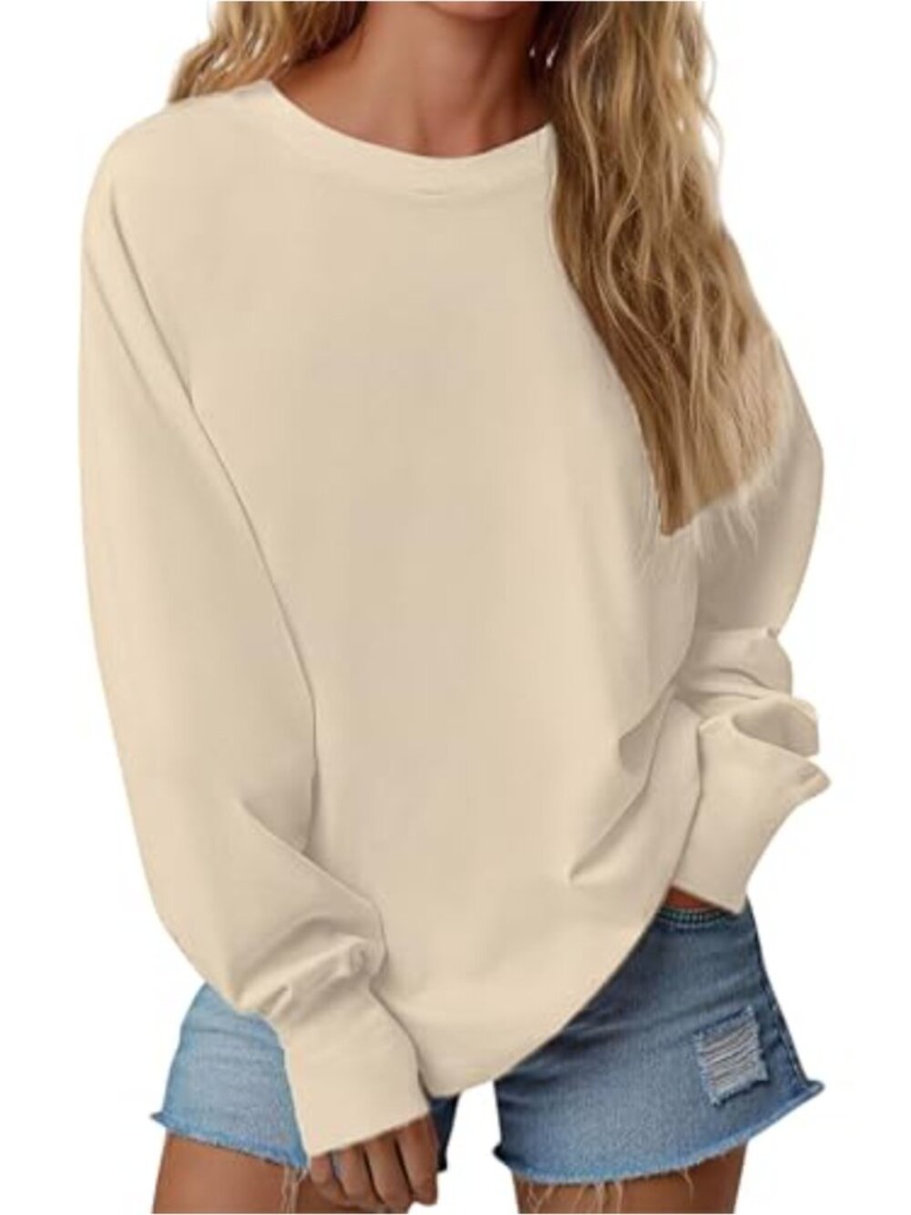 Women's Casual Crew Neck Long Sleeve Pullover Sweatshirt